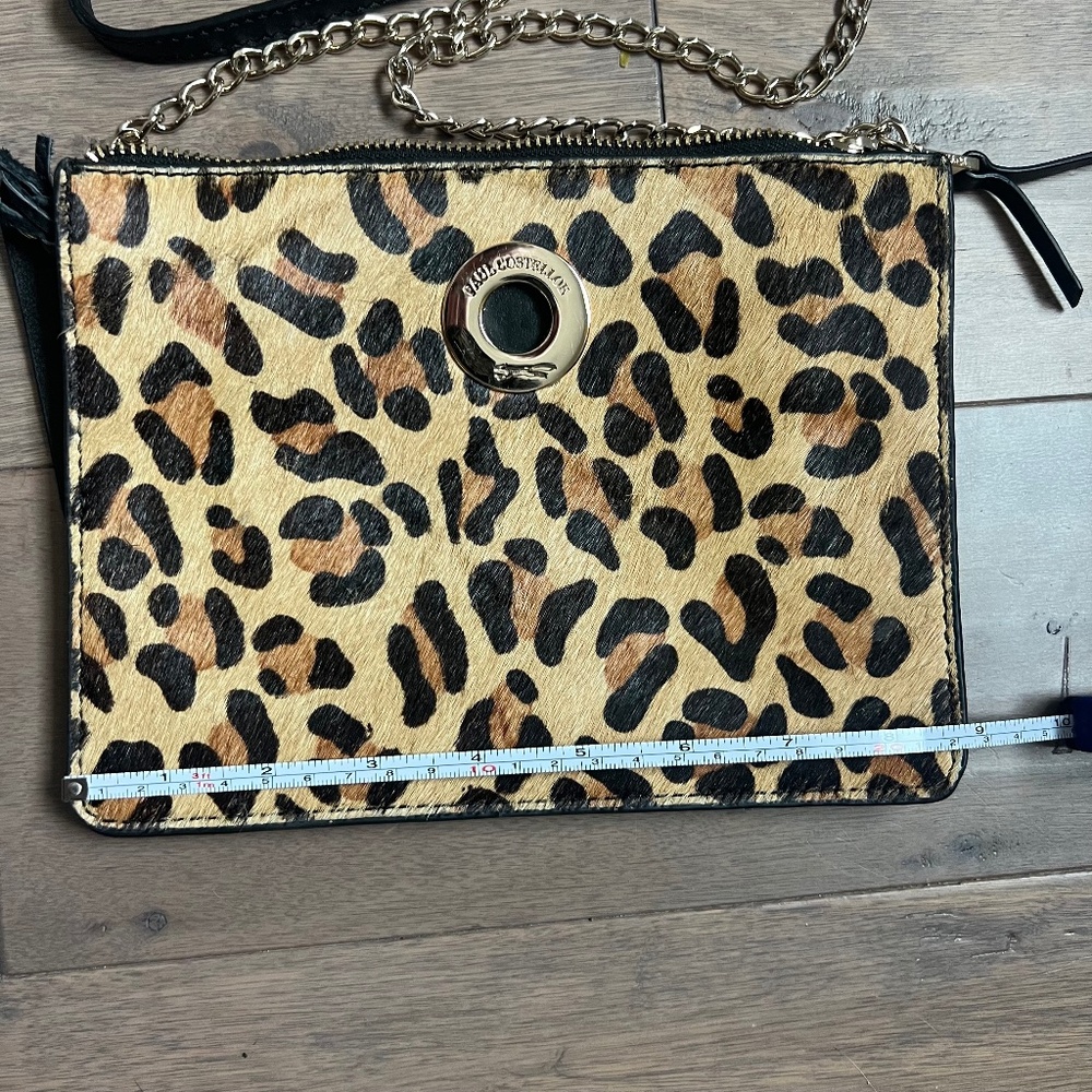 Paul Costelloe Leopard Print Leather Crossbody Bag